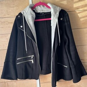 INC Hooded Moto Jacket, removable Dickey‎